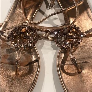 Gucci rose gold jeweled sandals